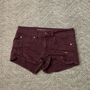 AMERICAN EAGLE WINE SHORTIE SIZE 6